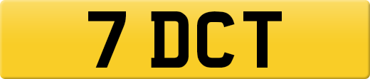7 DCT private number plate